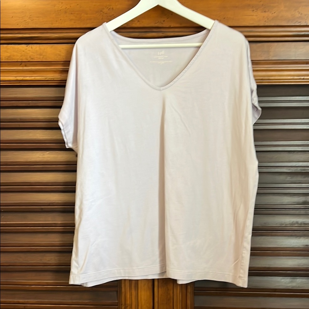J Jill Women's V-Neck Top in Light Purple